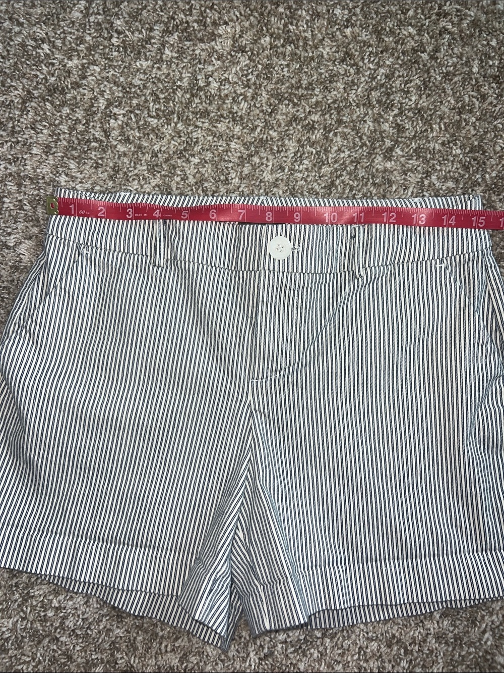 NWOT! 🇺🇸 Crosby. Navy & White Striped Cotton Blended Women's Shorts - size 8! - Picture 13 of 15